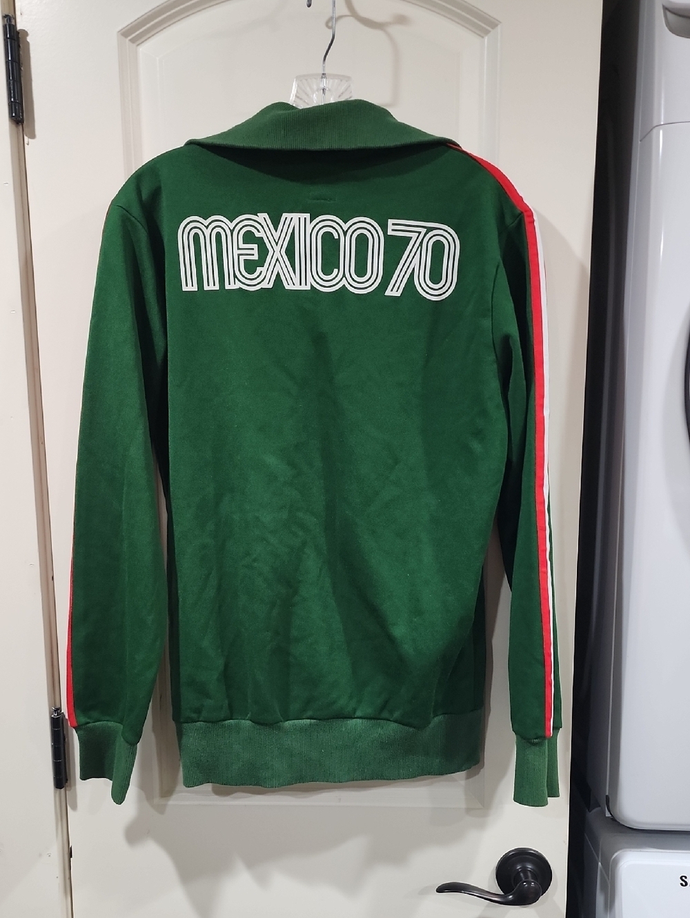 MEXICO 80s FOOTBALL SOCCER TRACK TOP JACKET RETRO Vintage Adidas sz M Mens - Picture 2 of 5
